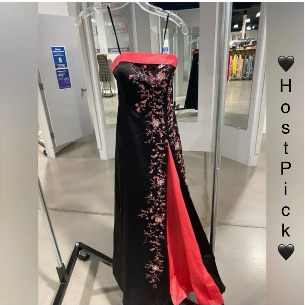🖤HP🖤 Morgan 4 Ever Black and Pink Strapless Prom Dress Size 5/6 GORGEOUS